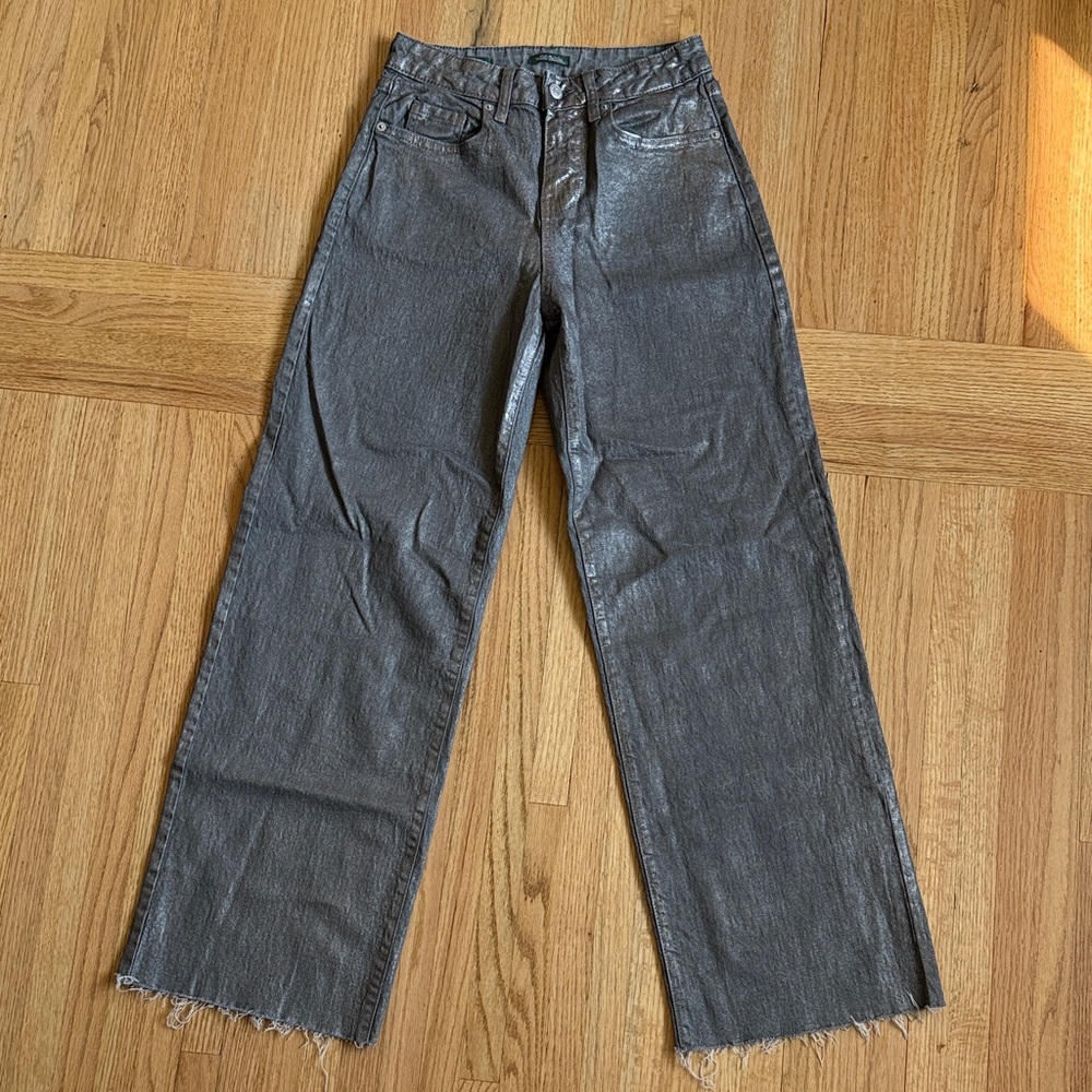 Wild Fable Metallic Gray High Waisted Baggy Jeans